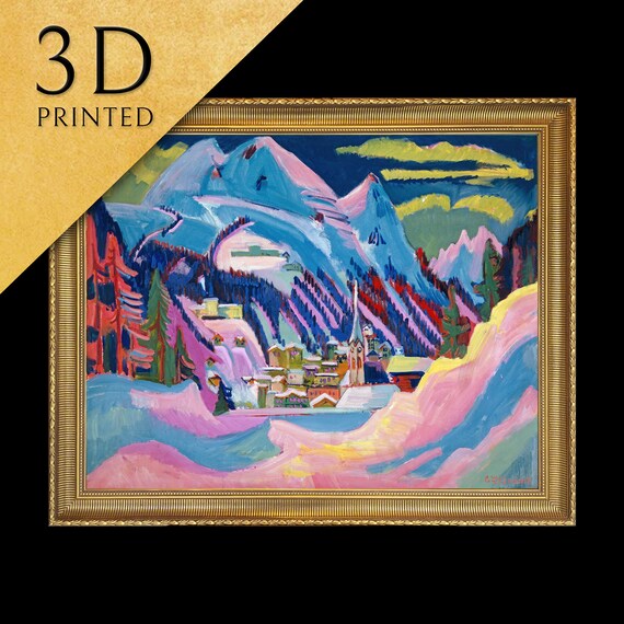 Ernst Ludwig Kirchner Davos in Winter Snow Village Alpine Poster