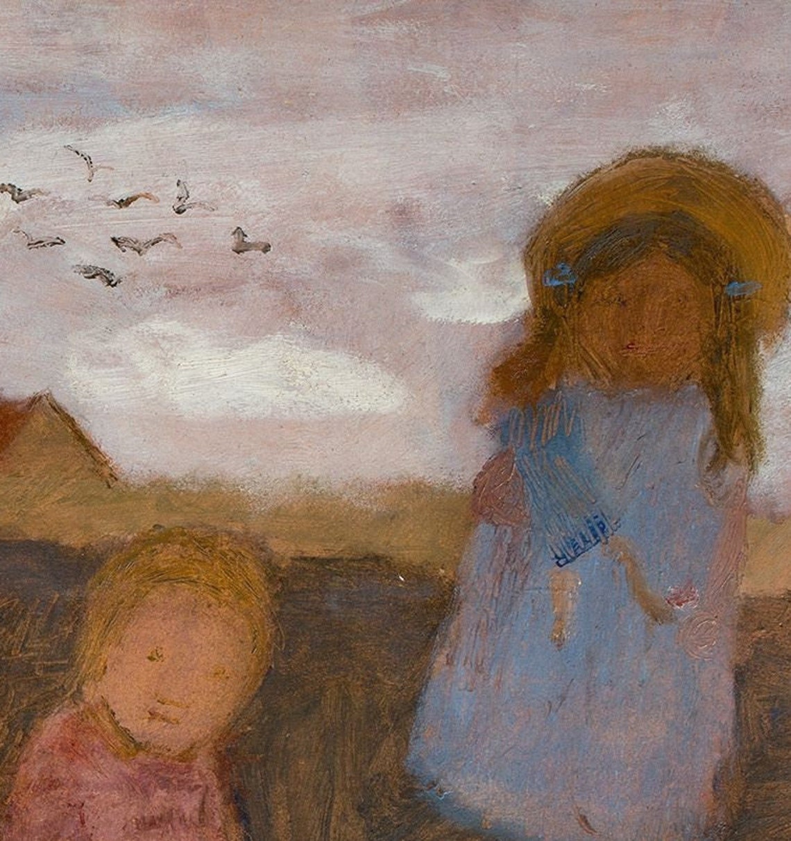 Modersohn Becker Five Children On A Hillside Folk Art Classic Poster - Image 2