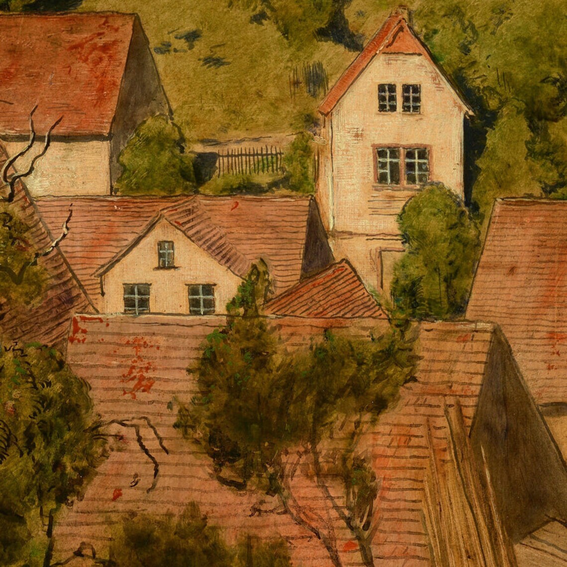 Blick Auf Mamolsheim, Hans Thoma Oil Painting Print - Image 2