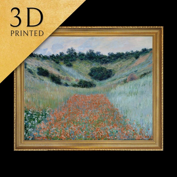 Poppy Field In A Hollow Near Giverny By Claude Monet 3d Printed With Texture And Brush Strokes Looks Like Original Oil Painting