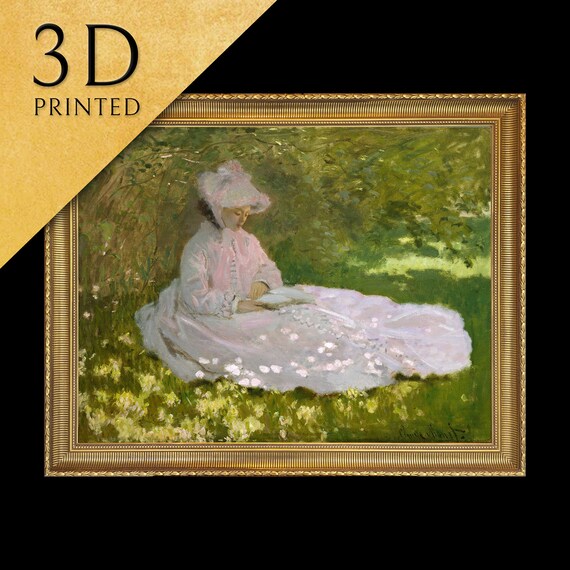 Springtime By Claude Monet 3d Printed With Texture And Brush Strokes Looks Like Original Oil Painting