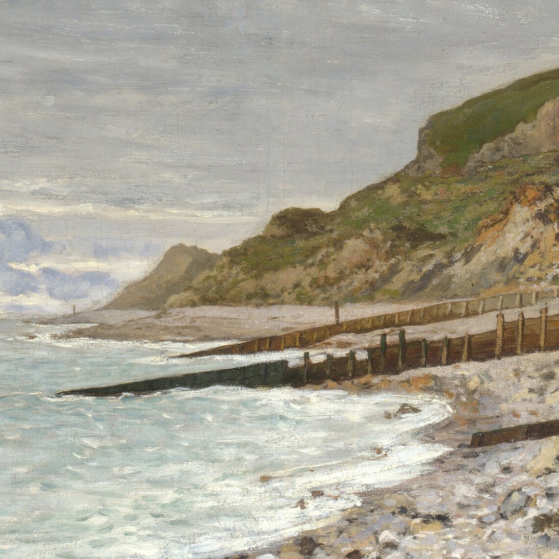 Claude Monet Fishermen Boat Shingle Beach 1868 Seascape Print - Image 2