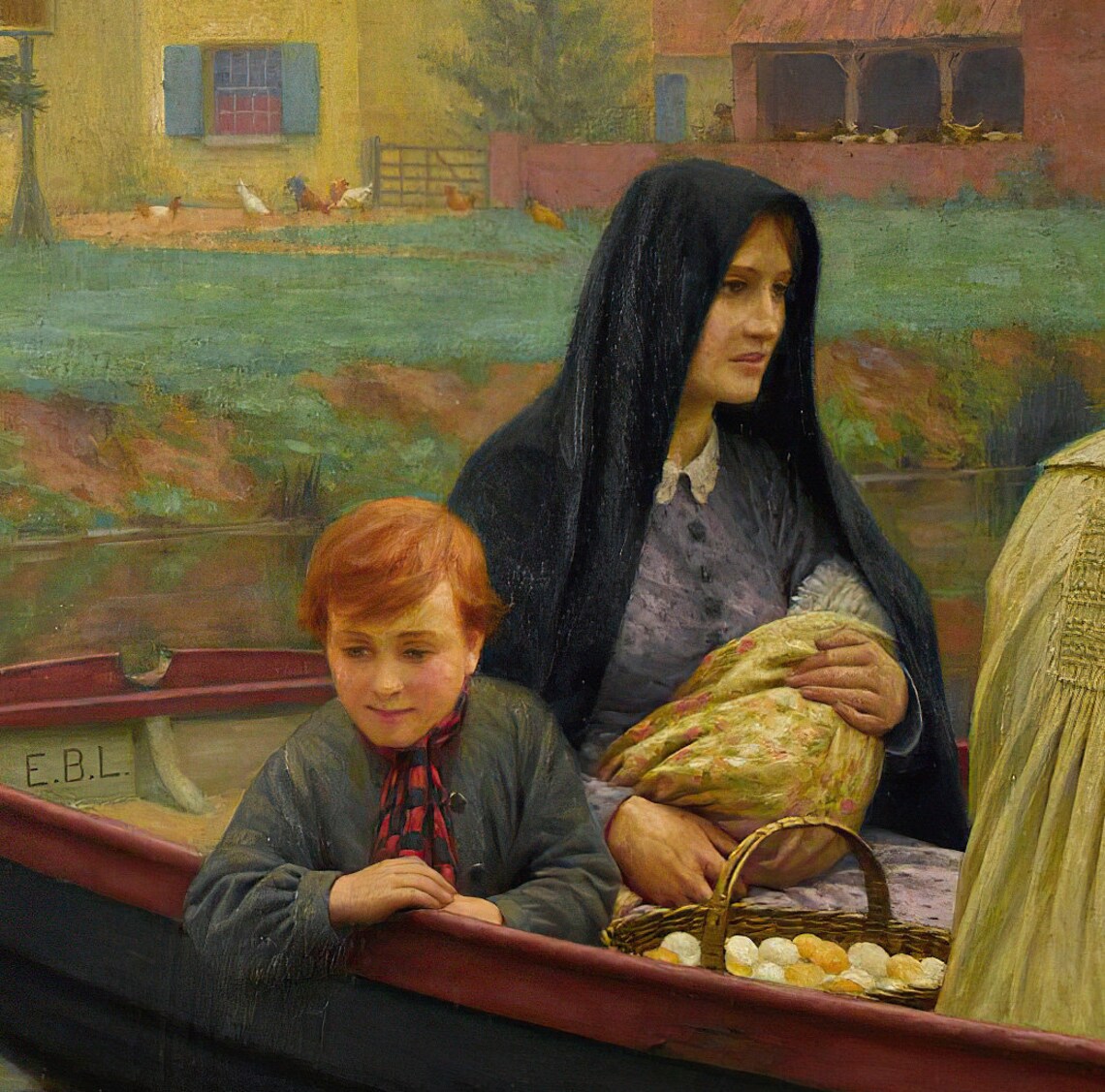Leighton The Ferry Family Boat River Crossing Victorian Poster - Image 3