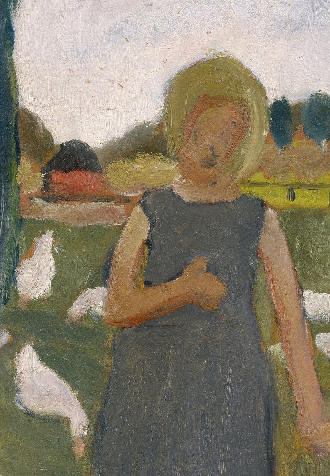Modersohn Becker Children With Geese Meadow Folk Art Classic Poster - Image 3