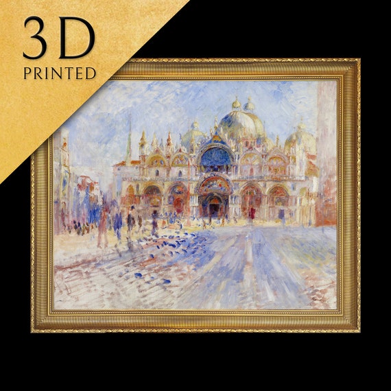 The Piazza San Marco Venice By Pierre Auguste Renoir 3d Printed With Texture And Brush Strokes Looks Like Original Oil Painting