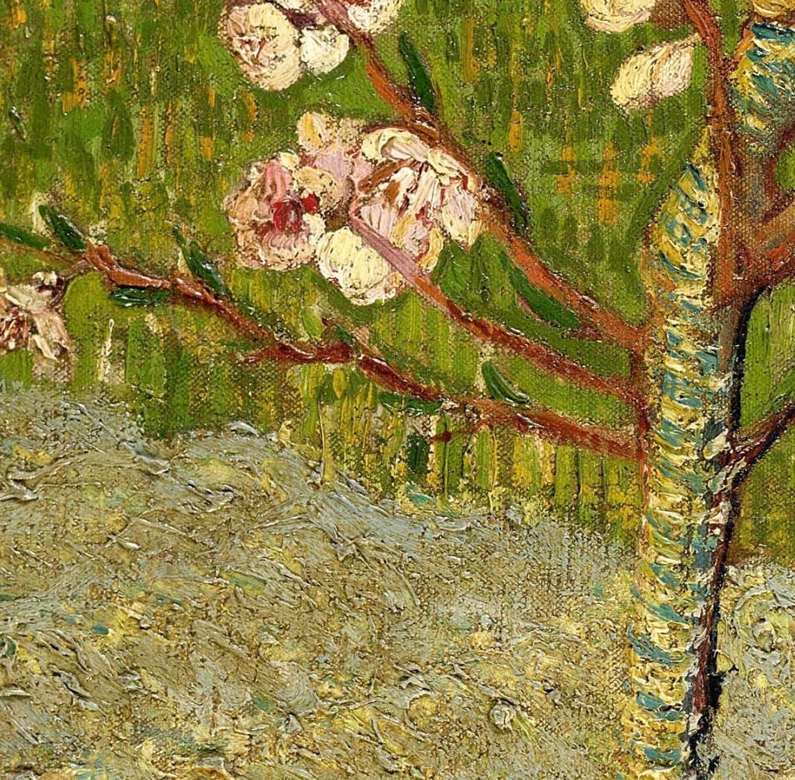 Van Gogh Pink Peach Tree in Full Blossom Spring Orchard Poster - Image 2