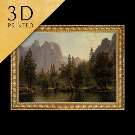 Cathedral Rocks Yosemite Valley By Albert Bierstadt 3d Printed With Texture And Brush Strokes Looks Like Original Oil Painting