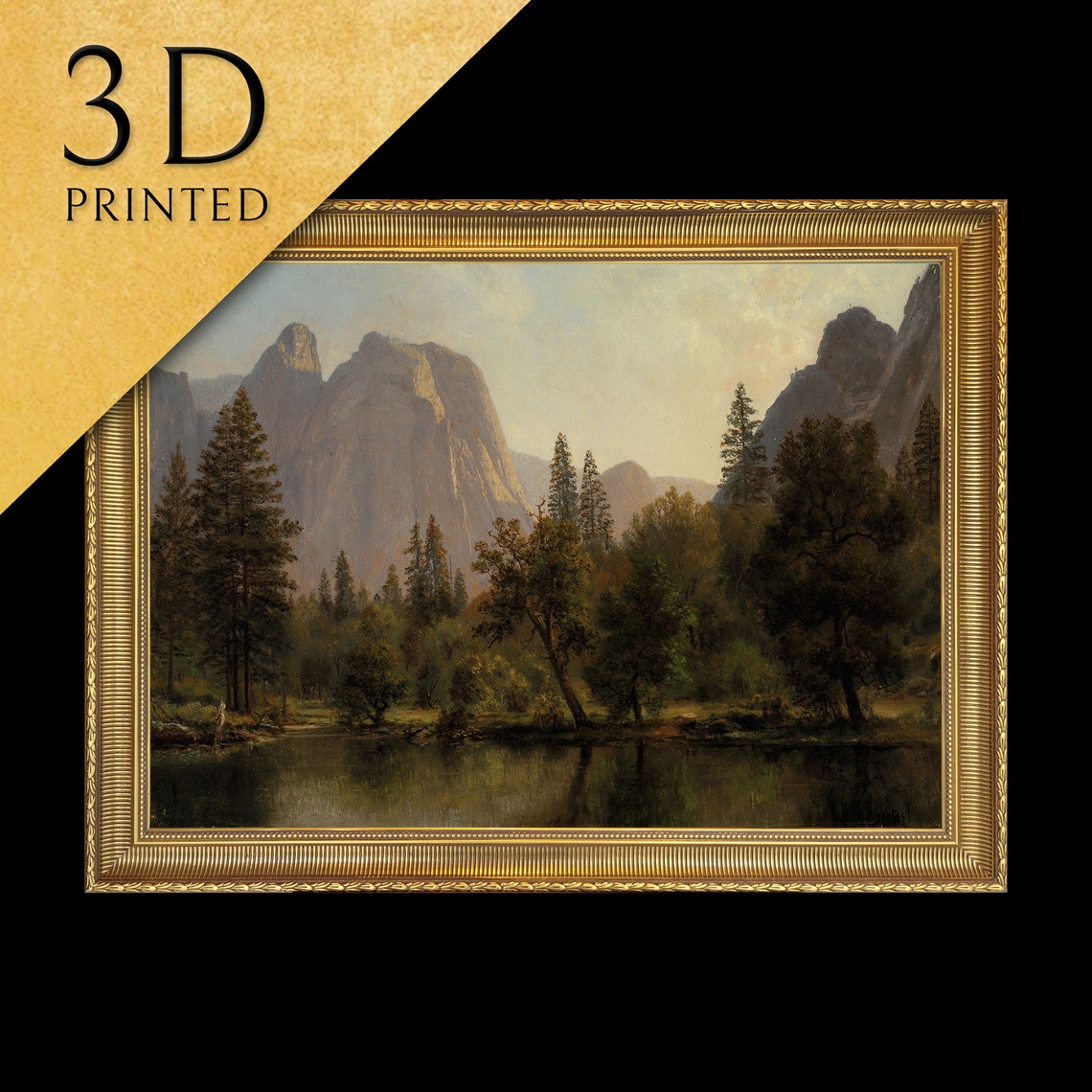 Majestic Mountain Valley Lake With Granite Cliffs and Pines Art Poster