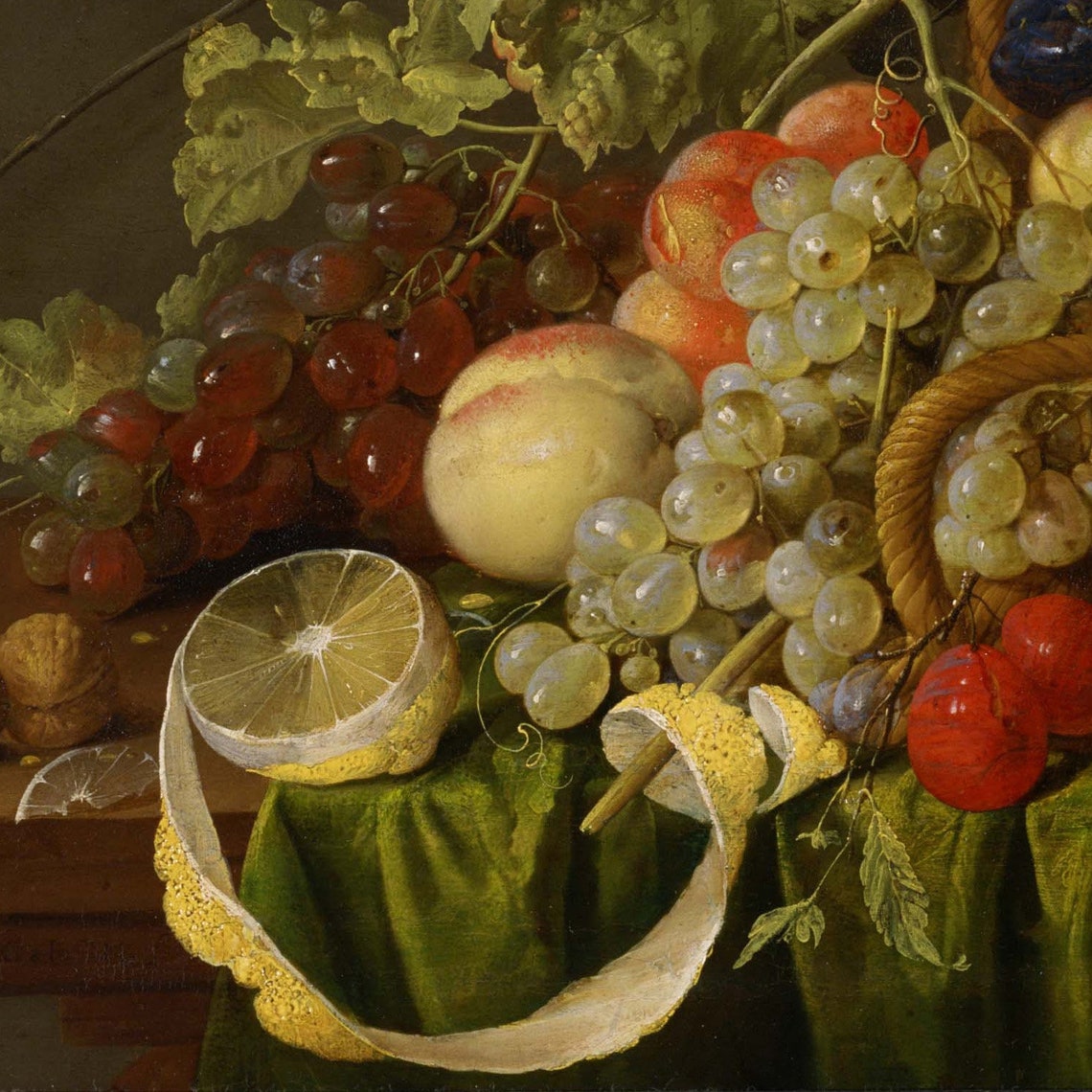 Cornelis de Heem Overturned Dutch Fruit Basket Still Life Print - Image 2