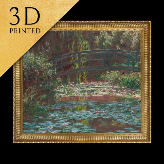 Water Lily Pond By Claude Monet 3d Printed With Texture And Brush Strokes Looks Like Original Oil Painting