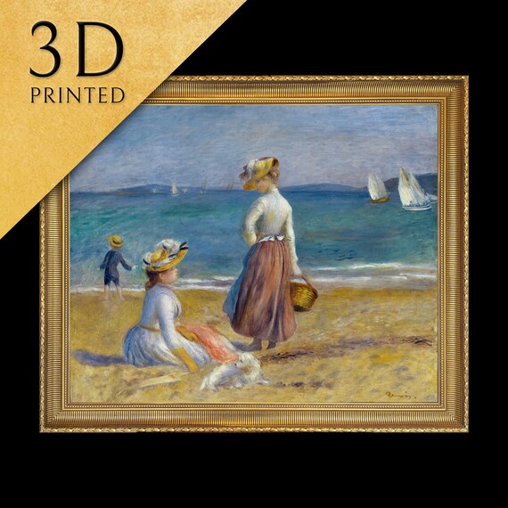 Figures On The Beach By Pierre Auguste Renoir 3d Printed With Texture And Brush Strokes Looks Like Original Oil Painting