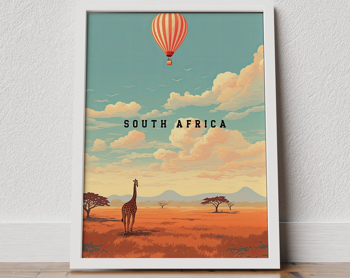 South Africa Poster Kruger National Park Safari Wildlife Art South Africa Safari Africa Travel Print Vintage South Africa Poster