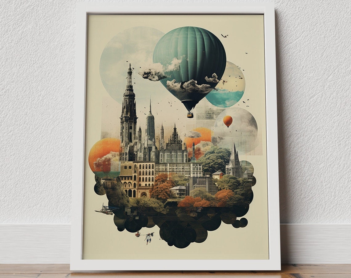 Collage Travel Poster Travel Famous Places Vintage Travel Poster Wanderlust Travel Poster Travel Artwork Wanderlust Print Travel Gift