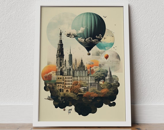 Collage Travel Poster Travel Famous Places Vintage Travel Poster Wanderlust Travel Poster Travel Artwork Wanderlust Print Travel Gift