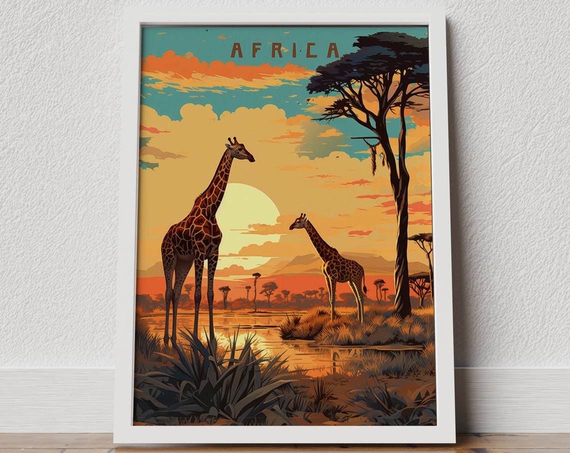 Africa Poster Kruger National Park Safari Wildlife Art Africa Safari Africa Travel Print Vintage Africa Poster Africa Safari Print
