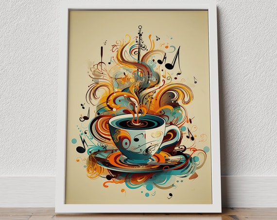 Coffee Poster Coffee Art Coffee Bar Decor Coffee Bar Art Coffee Print Retro Coffee Poster Coffee Lover Gift Retro Music Poster