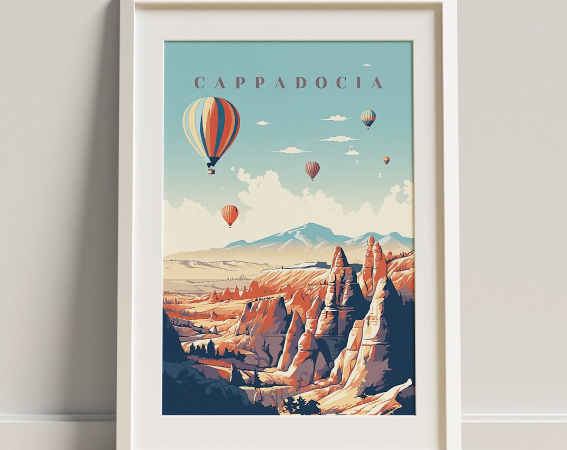 Cappadocia Turkey Hot Air Balloons Rock Valley Travel Poster - Image 6
