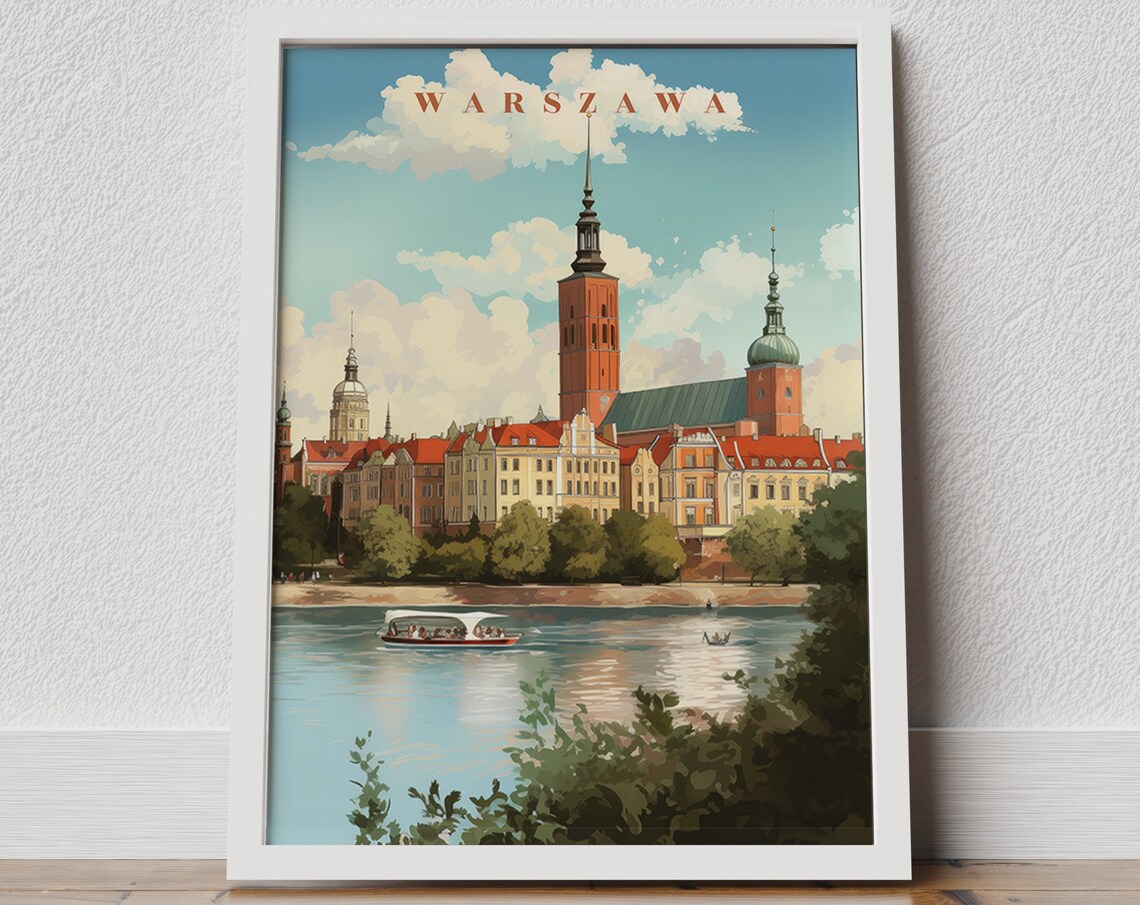 Warsaw Travel Poster, Polski Plakat City Art Print