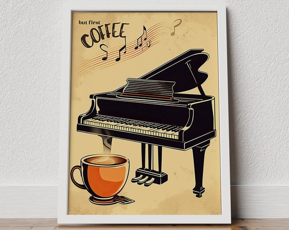 But First Coffee Poster Coffee Guide Print Coffee Poster Coffee Lovers Gift Kitchen Poster Retro Poster Modern Poster Kitchen Wall Art