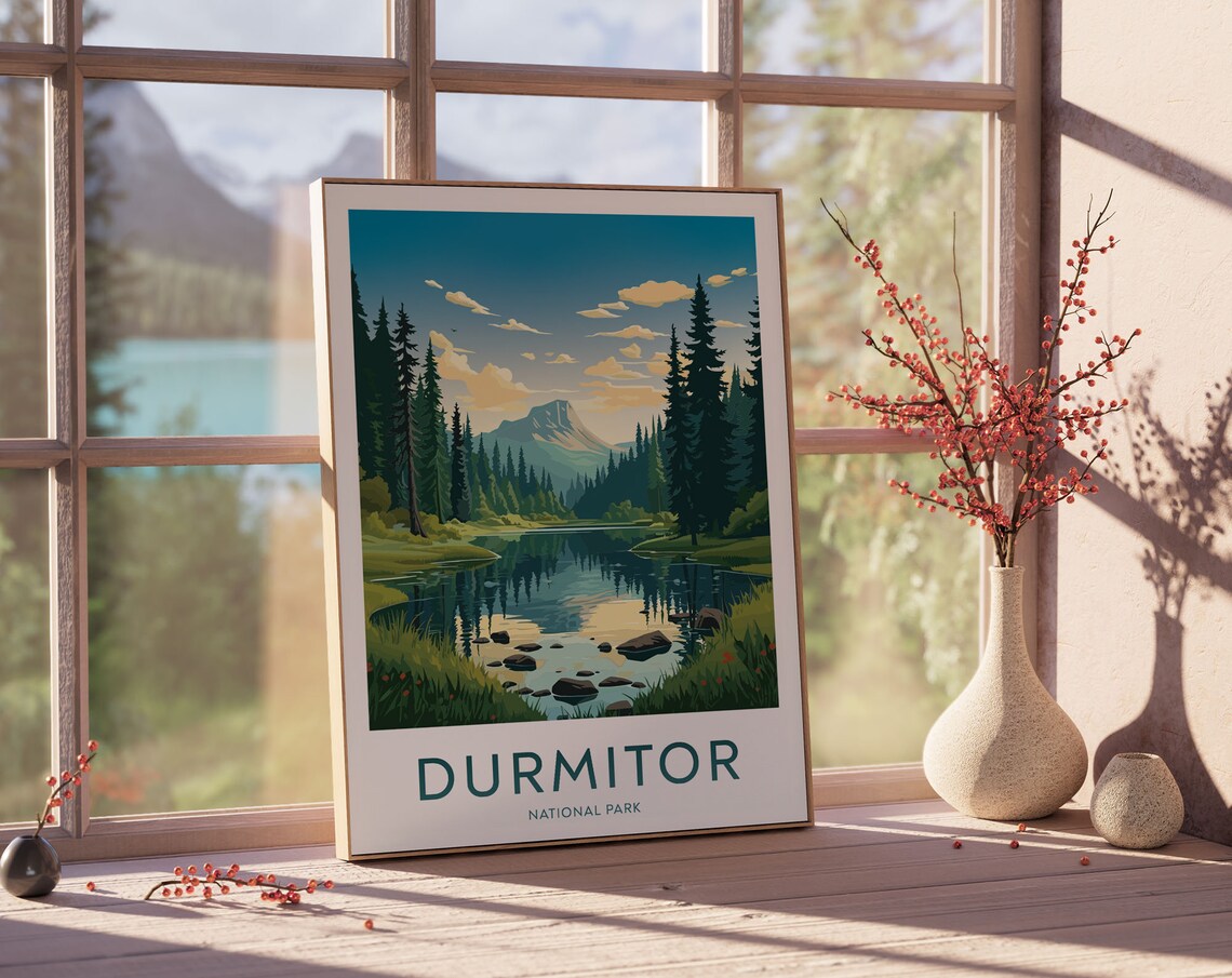 Durmitor Travel Poster, Montenegro Bedroom Decor - Image 2