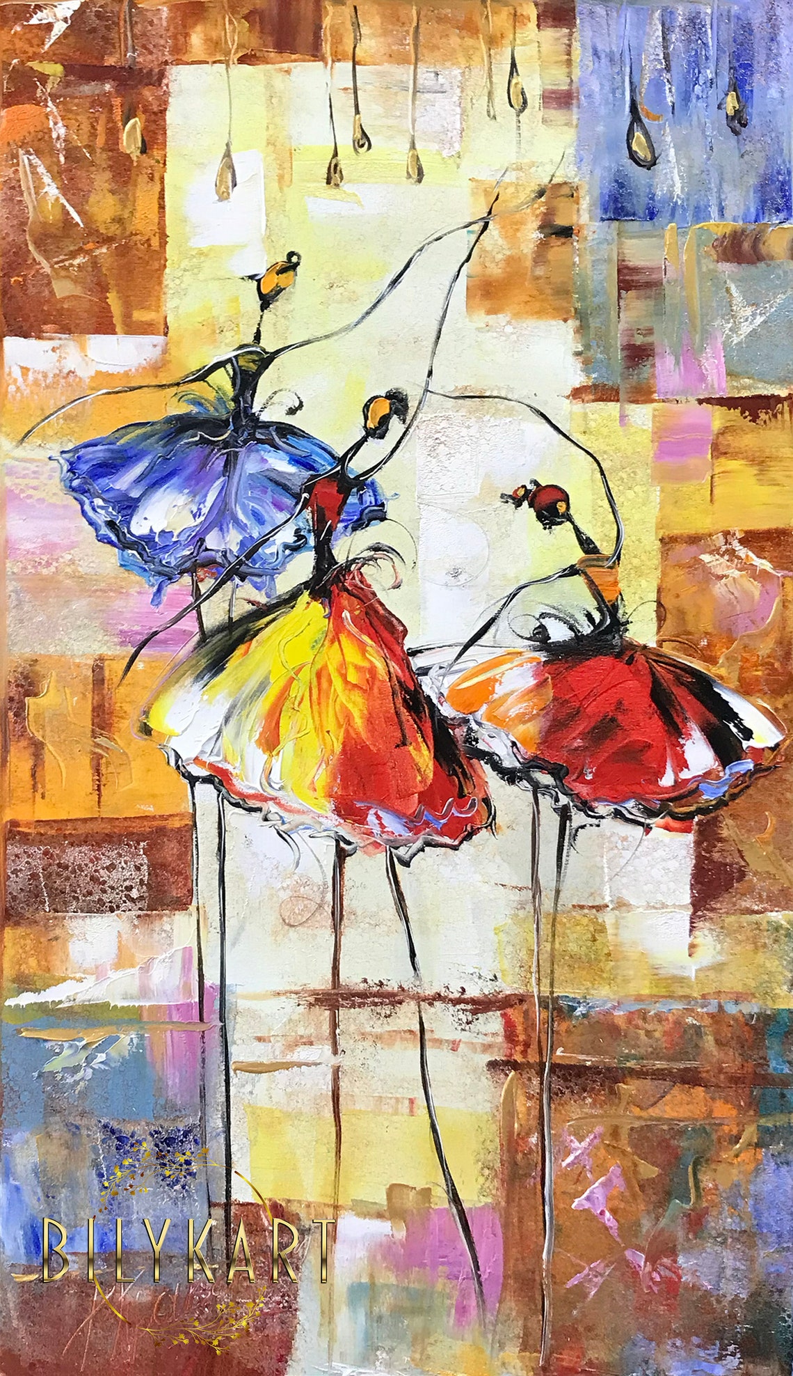 Ballet Oil Painting Original Ballerinas Painting Ballerina Girls Room Decor Ballet Paintings Ballerina Artwork Ballerina Nursery Decor - Image 2