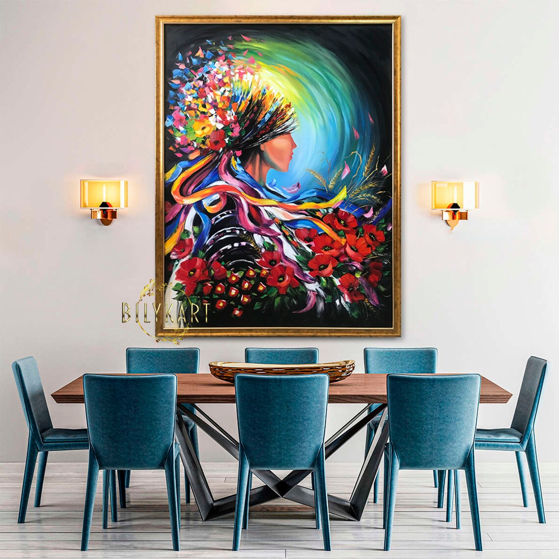 Ukrainian Girl, Modern Ukrainian Folk Art Art Print - Image 3