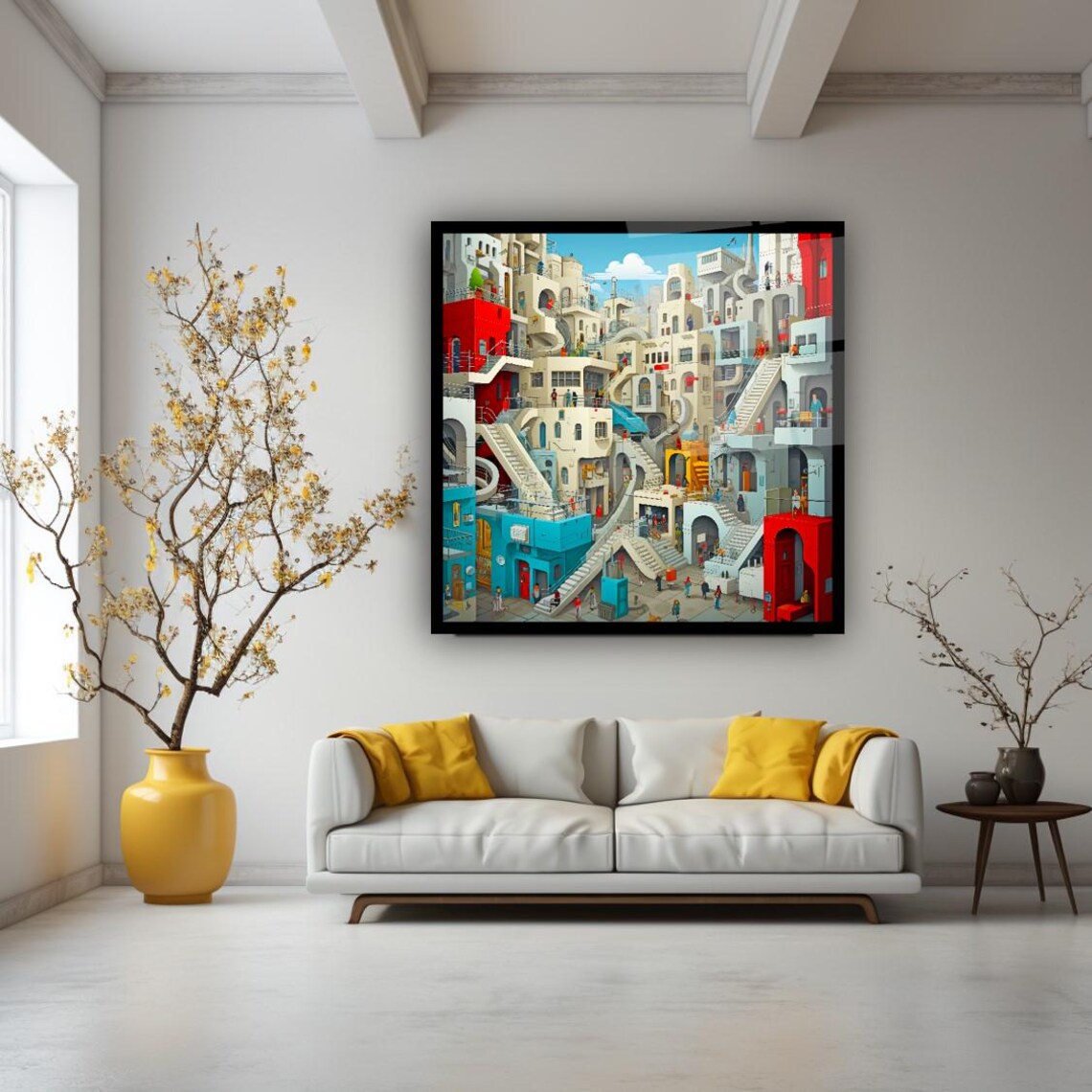 Elegant Cityscape Wall Art Tempered Glass Print Modern Urban Decor Luxury Glass Wall Art For Home And Office - Image 3