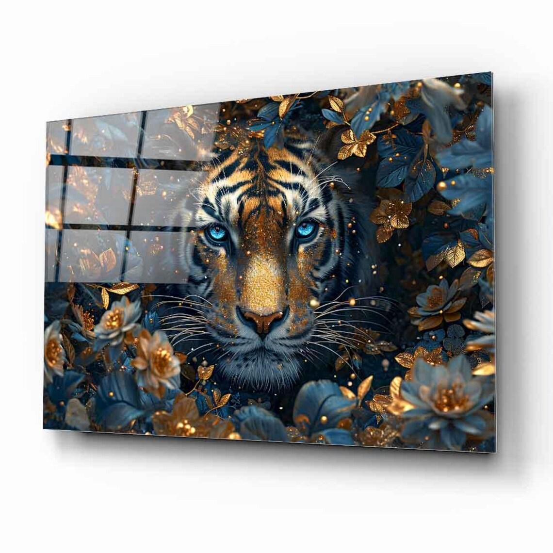 Elegant Tiger Portrait Wall Art Tempered Glass Print Modern Animal Wall Decor Luxury Glass Wall Art For Home And Office - Image 2