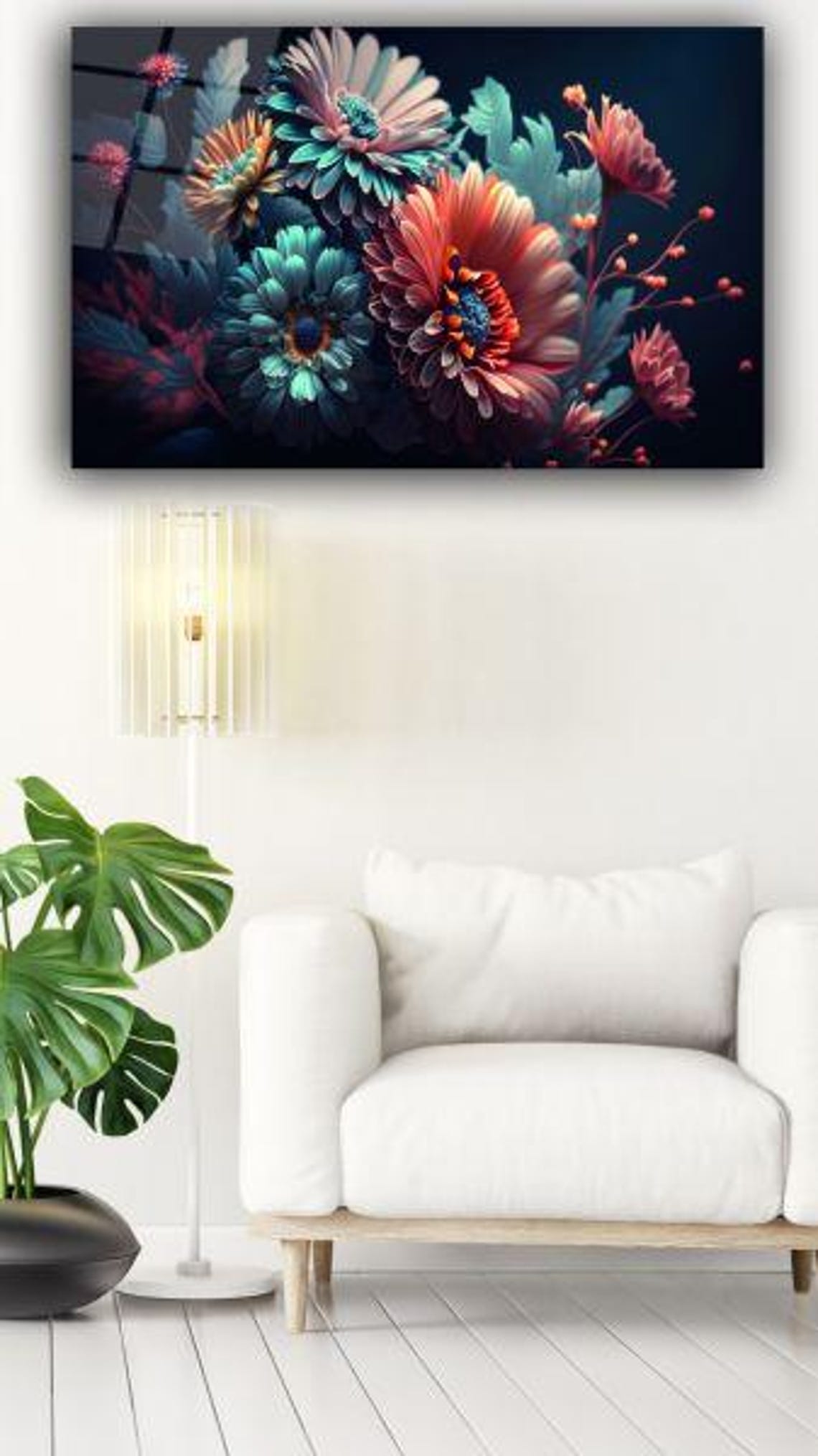 Enchanted Blossom Bouquet Romantic Vibrant Floral Dark Moody Poster - Image 3