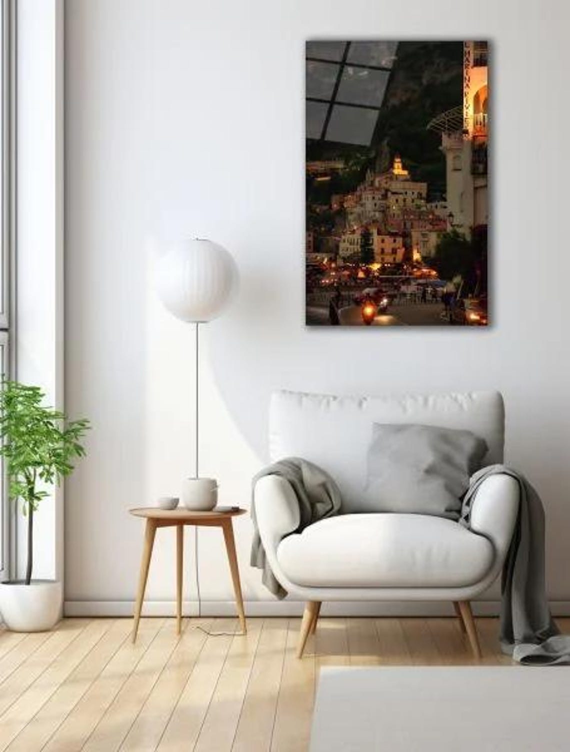 Mediterranean Coastal Town Twilight Romantic Seaside Travel Poster - Image 3
