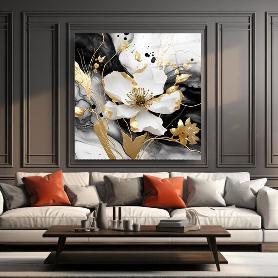 Elegant Floral Blossom Wall Art Tempered Glass Print Modern Botanical Wall Decor Luxury Glass Wall Art For Home And Office