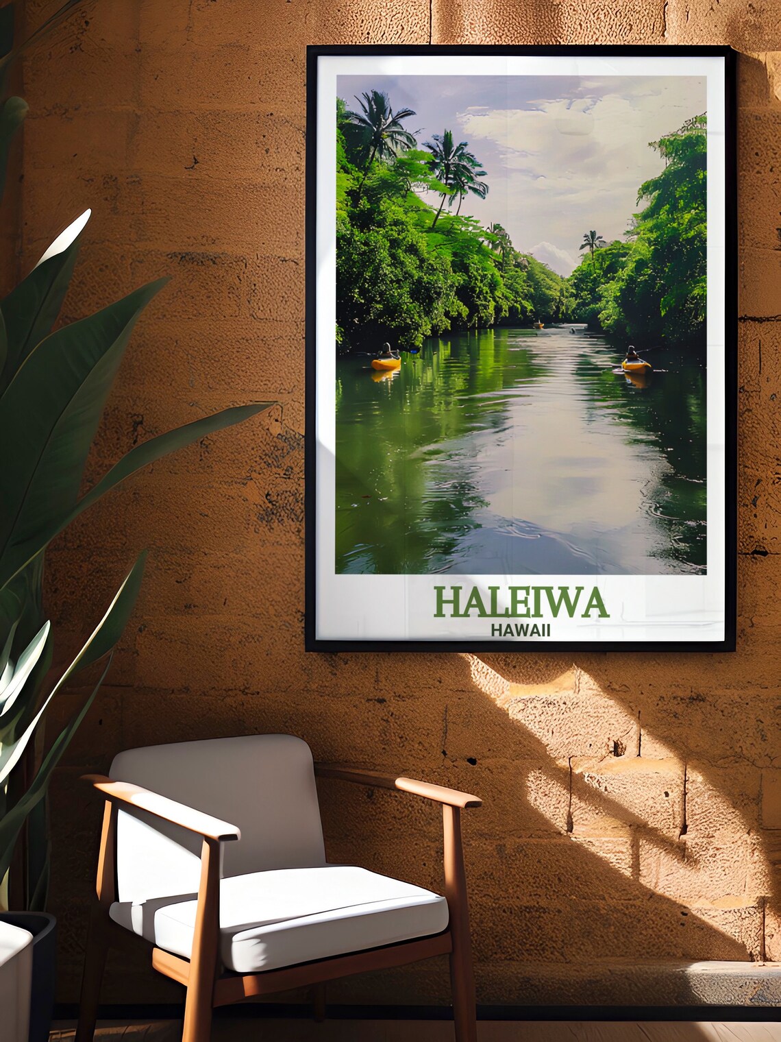Hawaii Haleiwa Anahulu River Kayaks Jungle Waterway Tropical Poster - Image 2