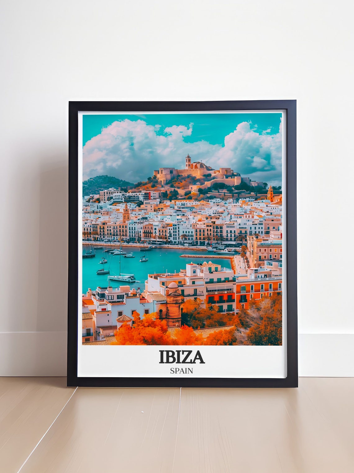 Ibiza Old Town Dalt Vila Harbor Front Wide Sweeping Panorama Poster - Image 4