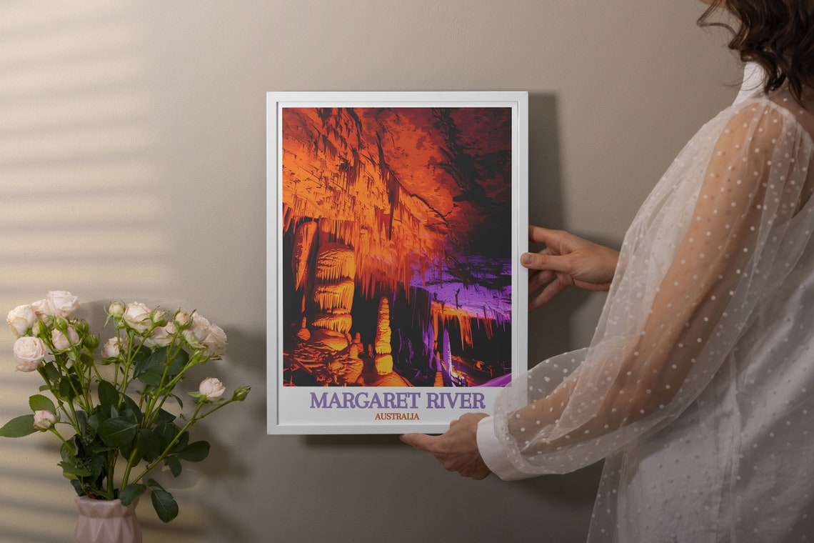 Mammoth Cave Stalactites Orange Glow Underground Australia Poster - Image 2