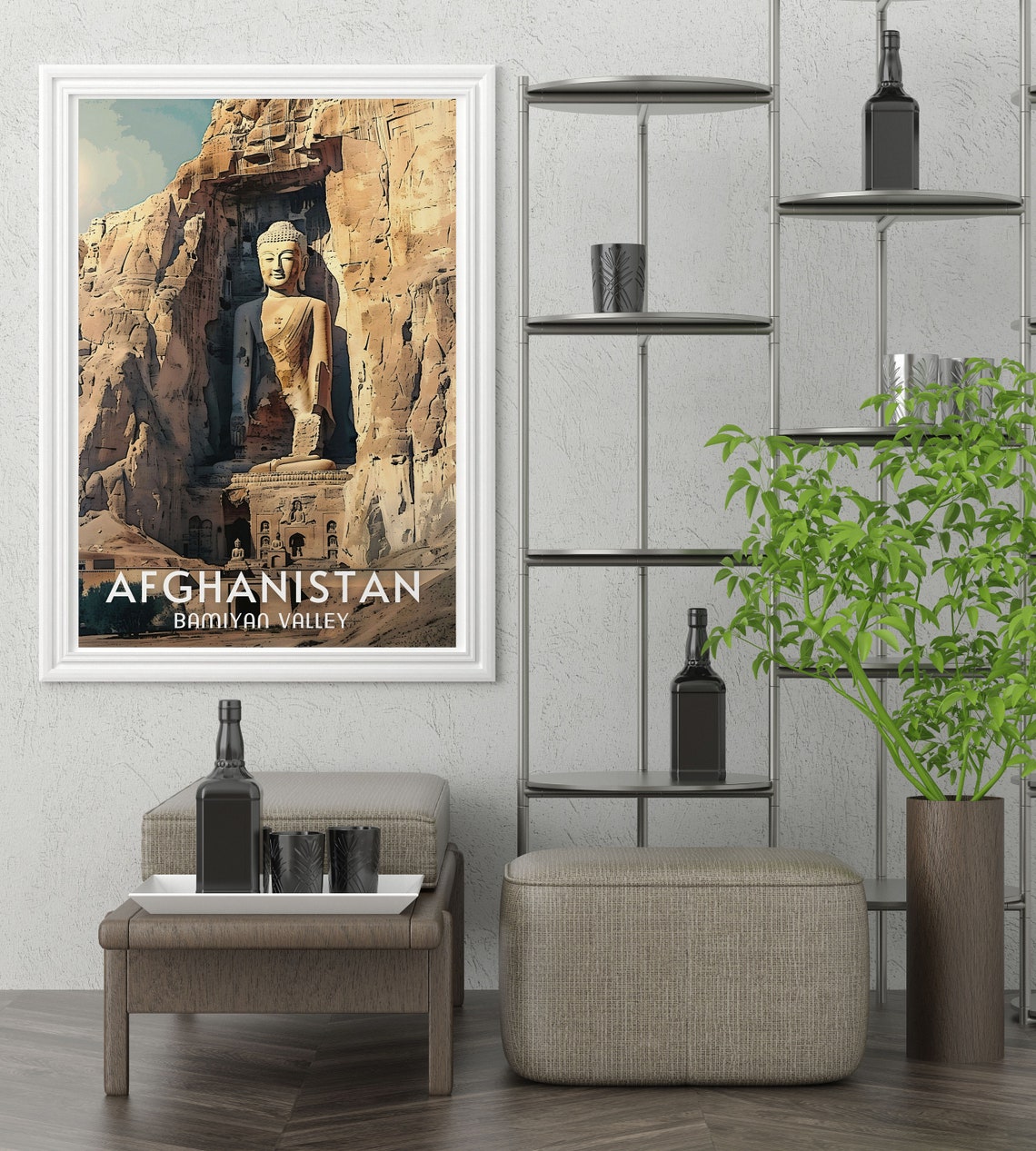 Afghanistan Bamiyan Valley Great Buddha Cliff Carving Poster - Image 2