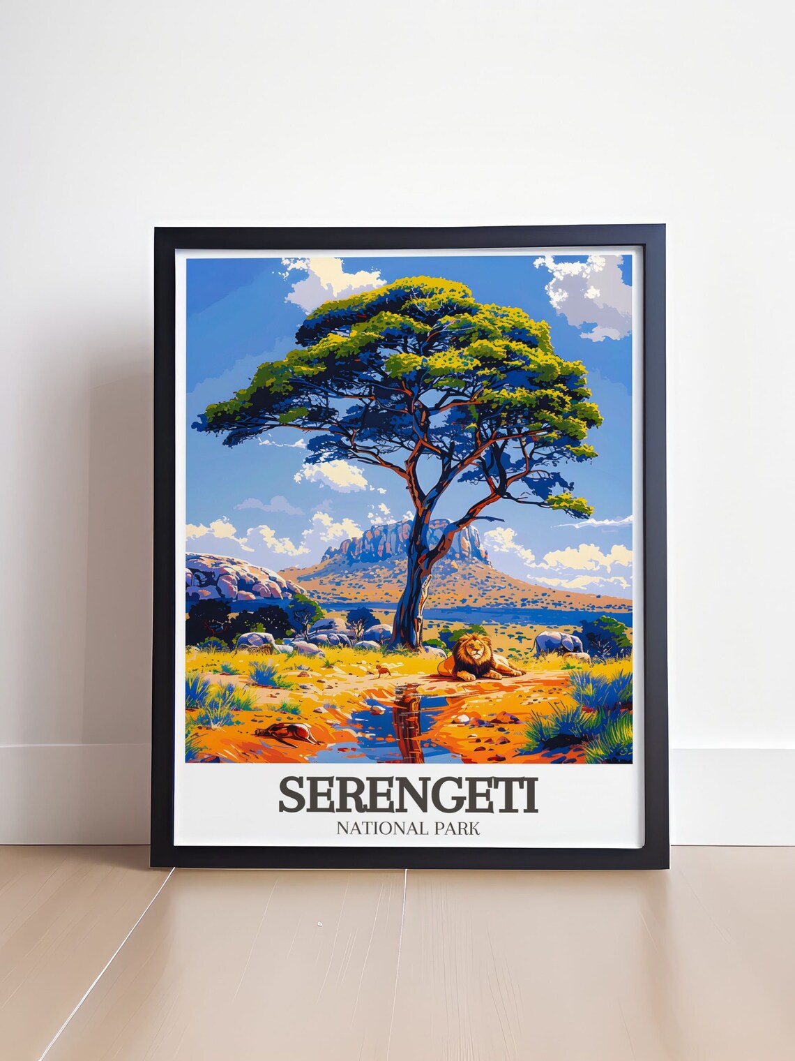 Serengeti Acacia Tree Lion Rhino Savanna National Park Poster - Image 4