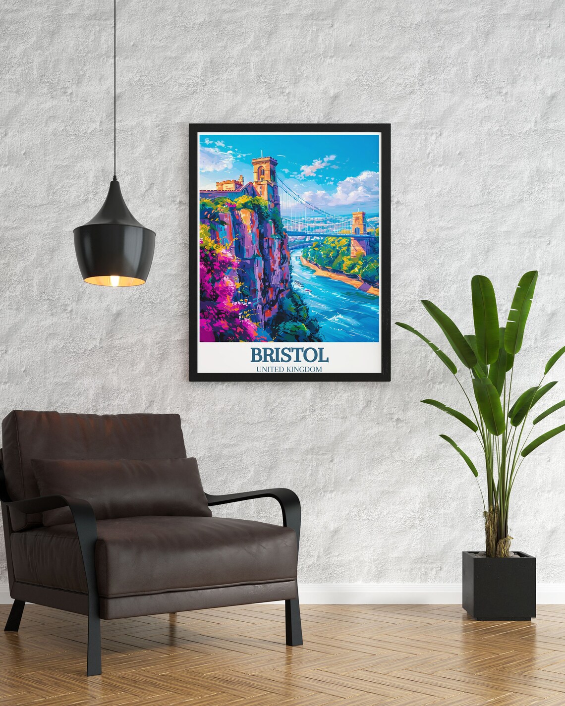 Clifton Suspension Bridge Bristol Daytime Gorge View Travel Poster - Image 3