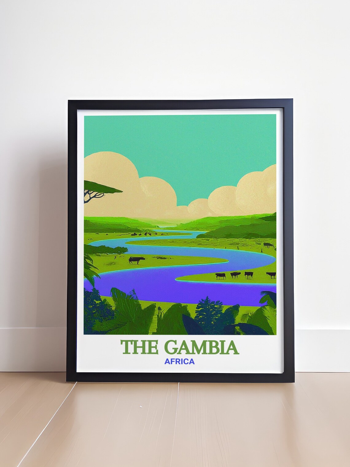 The Gambia Travel Wall Art River Gambia National Park Art River Gambia National Park Travel Posters Gambia Art Collection - Image 4