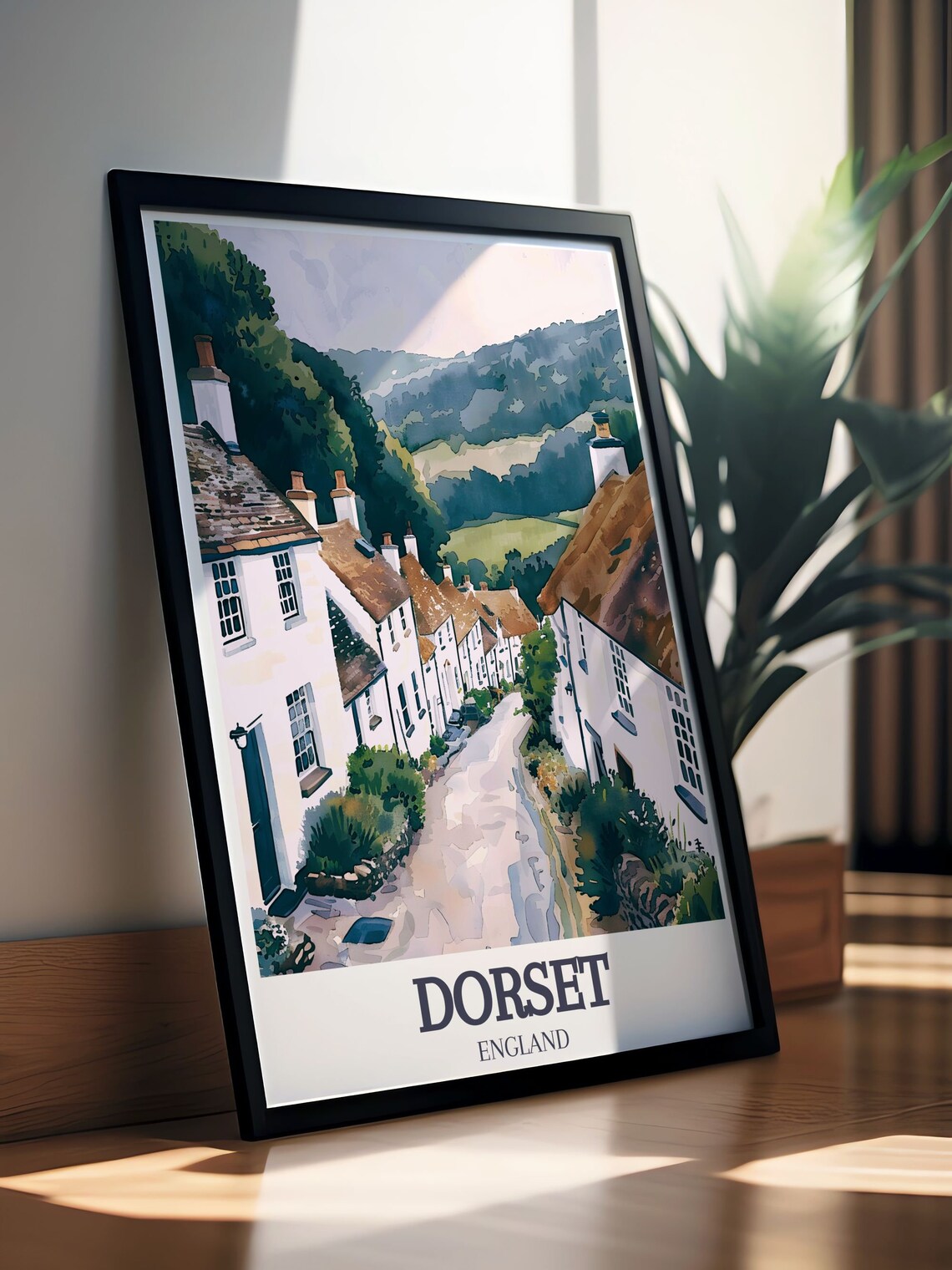 Dorset England Gold Hill Shaftesbury Thatched Cottage Lane Poster - Image 3