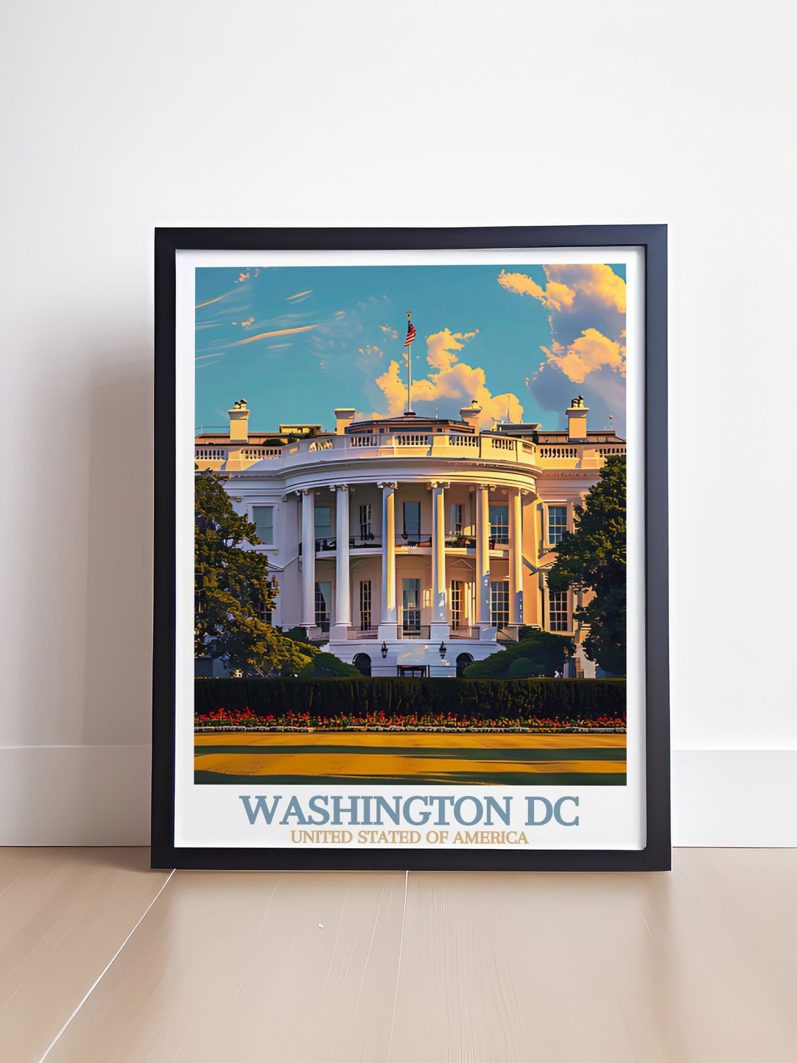 White House South Facade Glowing in Golden Afternoon Light Poster - Image 4