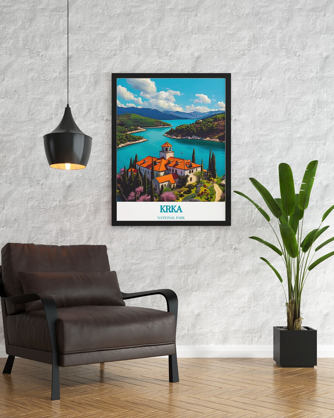 Krka National Park Croatia Visovac Island Monastery Lake Poster - Image 2
