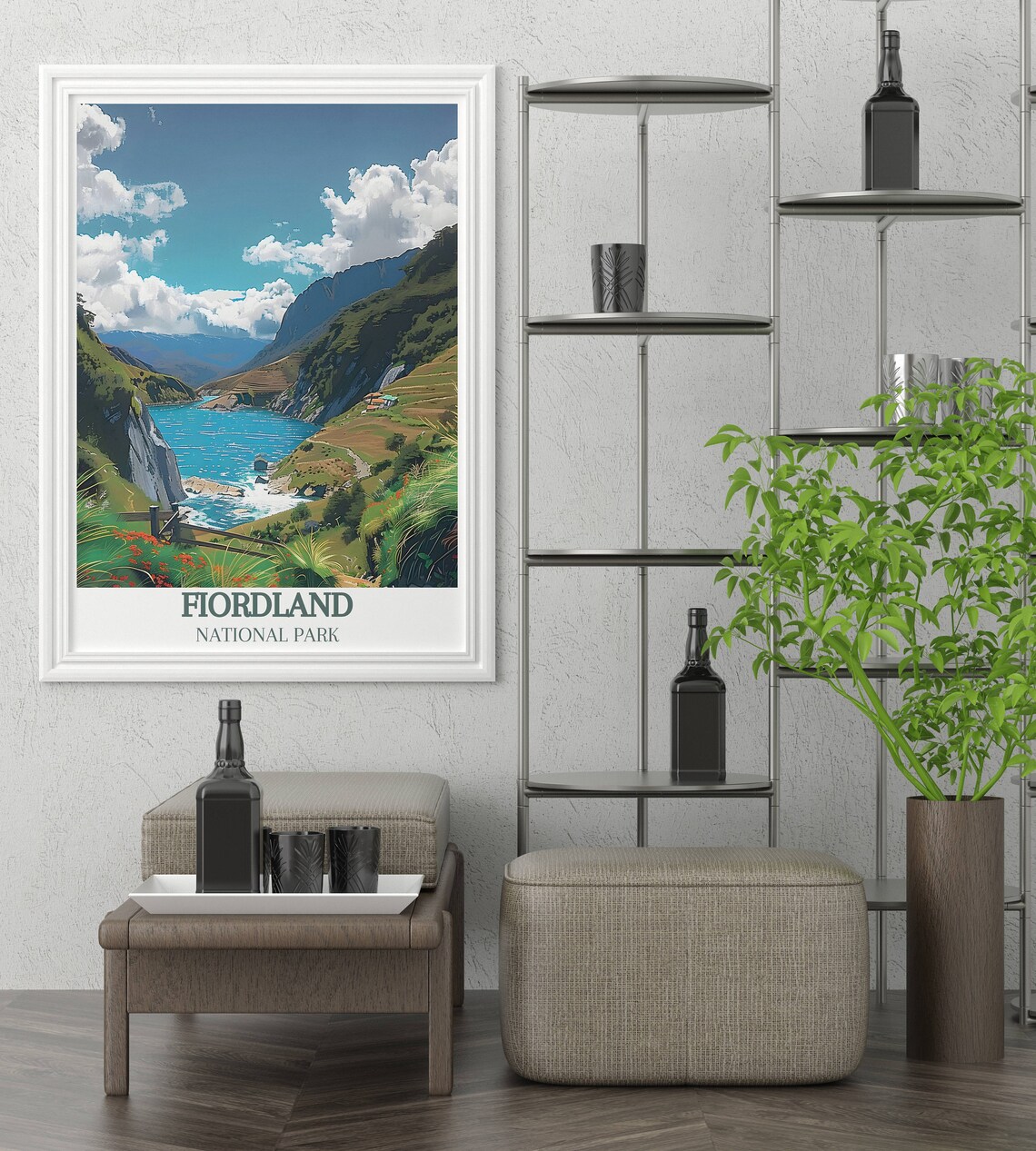 Fiordland National Park Rugged Coast Mountains New Zealand Poster - Image 2