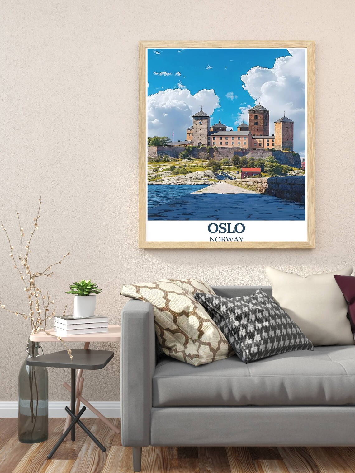 Oslo Akershus Fortress Waterfront Castle Norway Travel Poster - Image 3