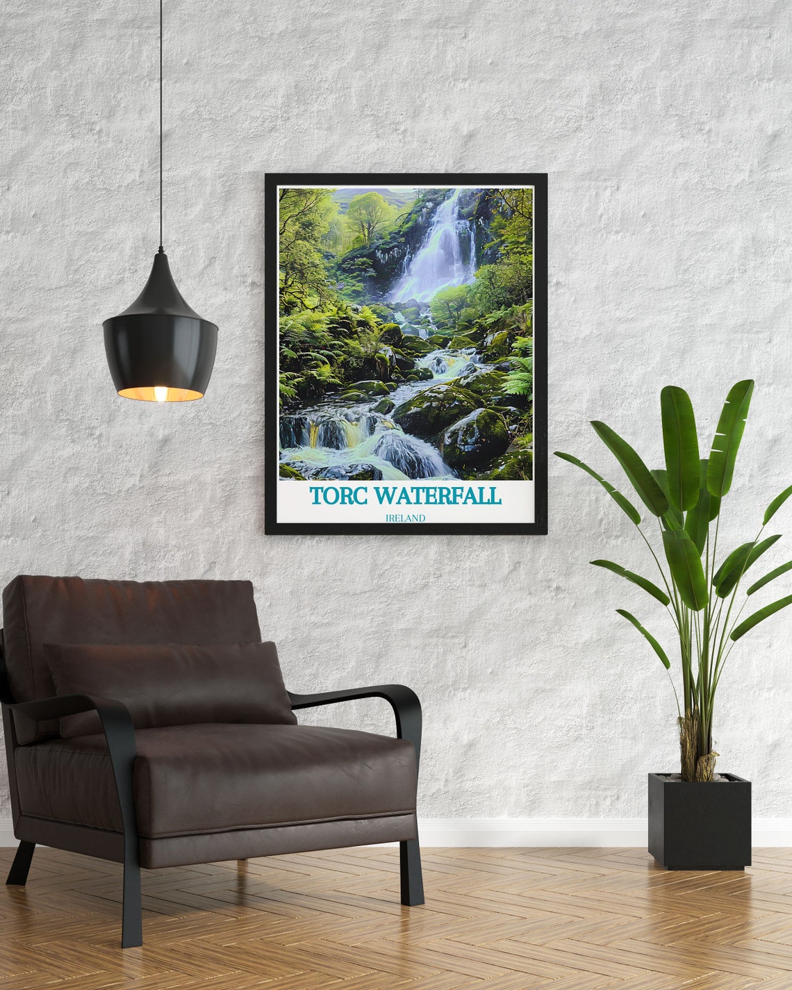 Torc Waterfall Ireland Towering Cascade Forest Falls Scenic Print - Image 3