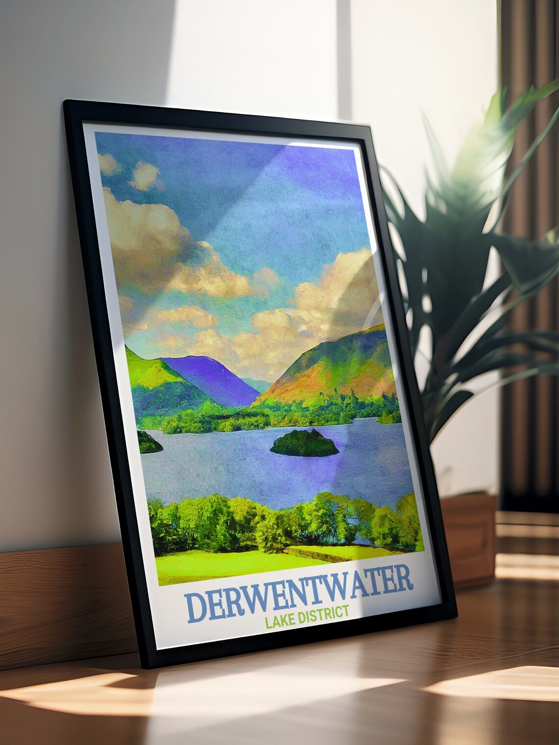 Derwentwater Lake District Lake Islands Fells Scenic View Poster - Image 3