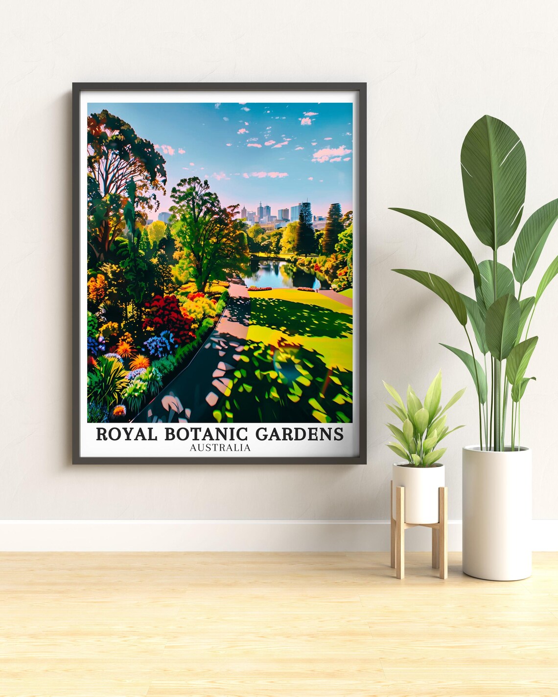 Royal Botanic Gardens Victoria Garden Path And Lake Travel Poster - Image 4