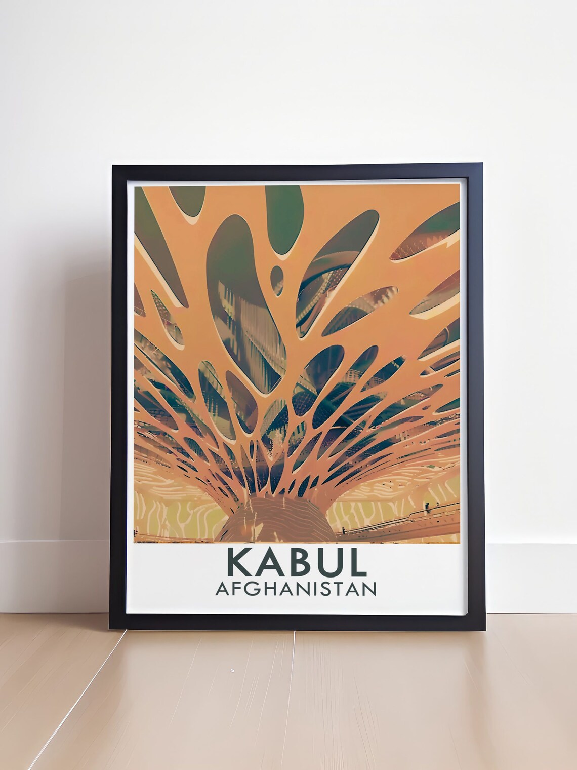 Kabul Afghanistan Organic Lattice Modern Architecture Travel Poster - Image 4