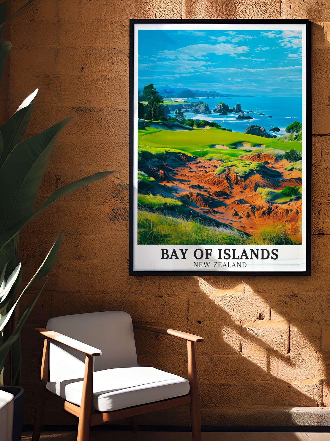 Bay Of Islands New Zealand Scenic Coastal Golf Course Poster - Image 2