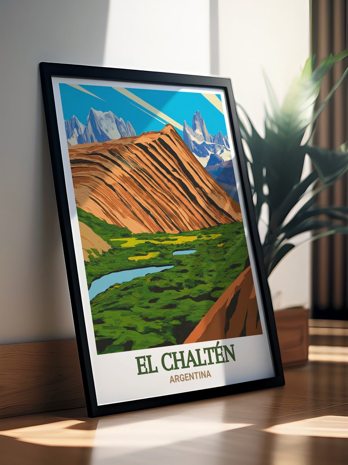 El Chalten Argentina Mount Fitz Roy Red Rock Mountain Poster - Image 3
