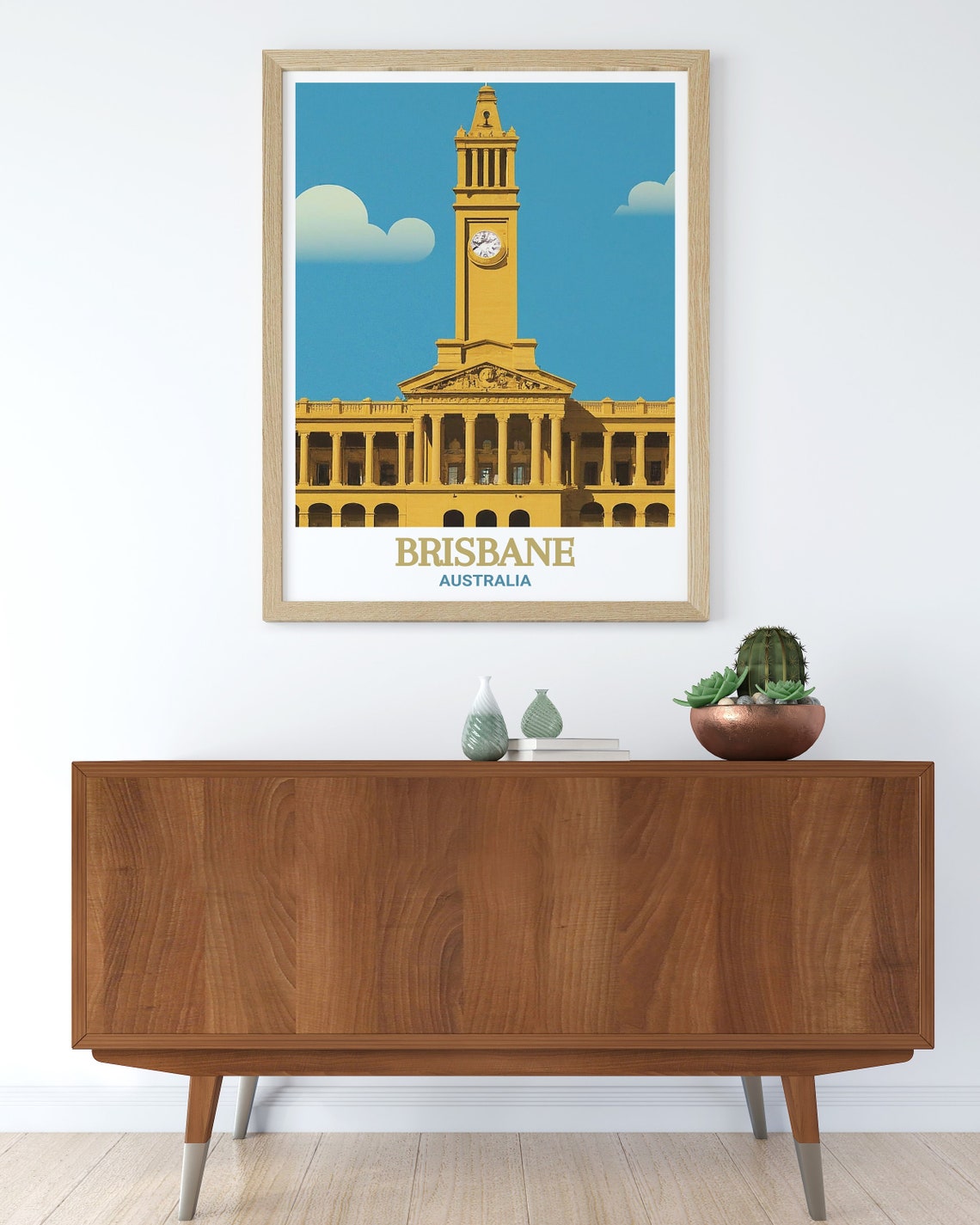 Brisbane Australia Historic City Hall Clock Tower Landmark Poster - Image 2